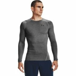 Under Armour HealGear Armour Comp Long Sleeve Shirt Men carbon heather -Training Shirts Shop under armour healgear armour comp long sleeve shirt men carbon heather 3
