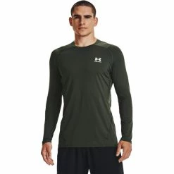 Under Armour HealGear Armour Fitted Long Sleeve Shirt Men baroque green/white -Training Shirts Shop under armour healgear armour fitted long sleeve shirt men baroque green white 3