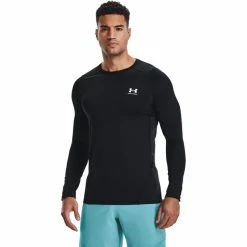 Under Armour HealGear Armour Fitted Long Sleeve Shirt Men black -Training Shirts Shop under armour healgear armour fitted long sleeve shirt men black 3