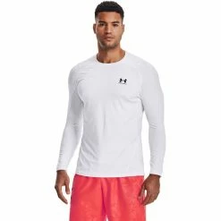 Under Armour HealGear Armour Fitted Long Sleeve Shirt Men white -Training Shirts Shop under armour healgear armour fitted long sleeve shirt men white 3
