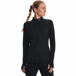 Under Armour Qualifier Run 2.0 1/2 Zip Long Sleeve Shirt Women black -Training Shirts Shop under armour qualifier run 20 1 2 zip long sleeve shirt women black 3
