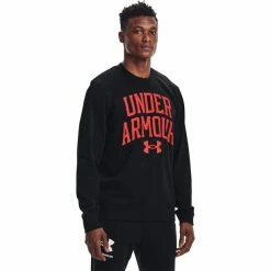 Under Armour Rival Terry Crew Long Sleeve Shirt Men black -Training Shirts Shop under armour rival terry crew long sleeve shirt men black 3