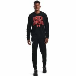 Under Armour Rival Terry Crew Long Sleeve Shirt Men black -Training Shirts Shop under armour rival terry crew long sleeve shirt men black 4