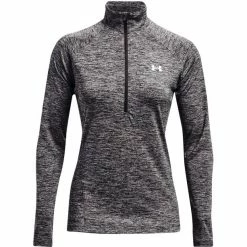 Under Armour Tech Twist 1/2 Zip Long Sleeve Shirt Women jet gray/gray wolf/metallic silver
