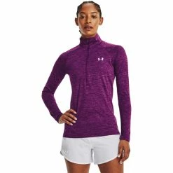 Under Armour Tech Twist 1/2 Zip Long Sleeve Shirt Women rivalry/strobe/metallic silver -Training Shirts Shop under armour tech twist 1 2 zip long sleeve shirt women rivalry strobe metallic silver 3
