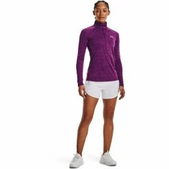Under Armour Tech Twist 1/2 Zip Long Sleeve Shirt Women rivalry/strobe/metallic silver -Training Shirts Shop under armour tech twist 1 2 zip long sleeve shirt women rivalry strobe metallic silver 4