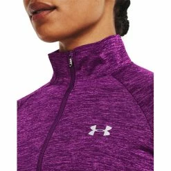 Under Armour Tech Twist 1/2 Zip Long Sleeve Shirt Women rivalry/strobe/metallic silver -Training Shirts Shop under armour tech twist 1 2 zip long sleeve shirt women rivalry strobe metallic silver 6