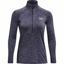 Under Armour Tech Twist 1/2 Zip Long Sleeve Shirt Women tempered steel/aurora purple