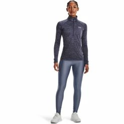 Under Armour Tech Twist 1/2 Zip Long Sleeve Shirt Women tempered steel/aurora purple -Training Shirts Shop under armour tech twist 1 2 zip long sleeve shirt women tempered steel aurora purple 4
