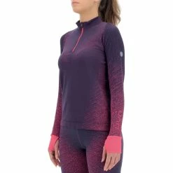 UYN Exceleration LS Zip Up Shirt Women plum/pink yarrow