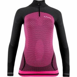 UYN Running Alpha OW LS Zip Up Shirt Women racy pink/charcoal