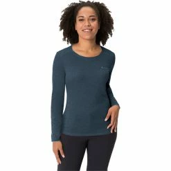 VAUDE Essential LS T-Shirt Women dark sea -Training Shirts Shop vaude essential ls t shirt women dark sea 3